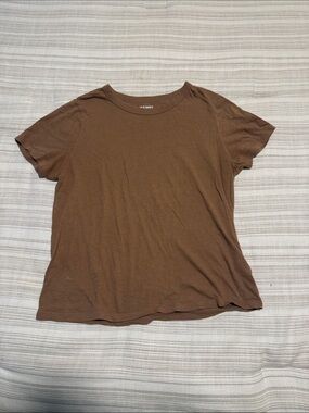 Old Navy Women's Brown Short-Sleeve Crewneck Tee
